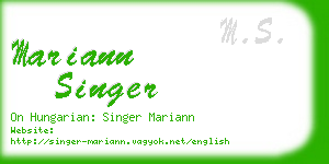 mariann singer business card